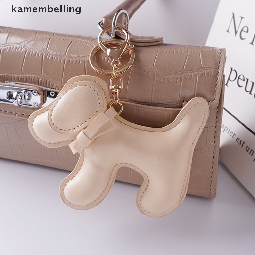 Móc Khóa Da PU Hình Chú Chó Đáng Yêu Sáng Tạo