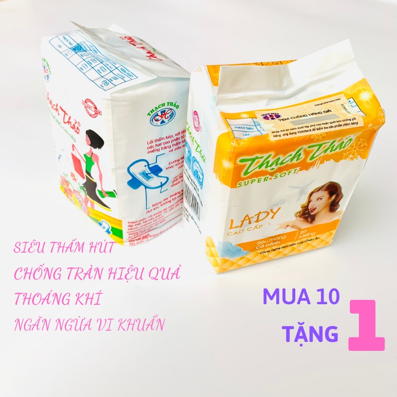 Băng Vệ Sinh Thạch Thảo Gói 7 Miếng,5 Miếng Ban Ngày, 2 Miếng Ban Đêm