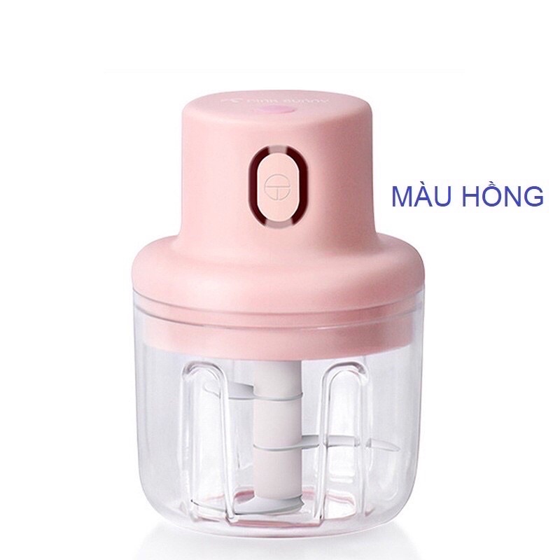 Máy xay điện đa năng cầm tay 250ml, cổng sạc Usb, xay tỏi ớt, xay thịt, xay rau củ quả