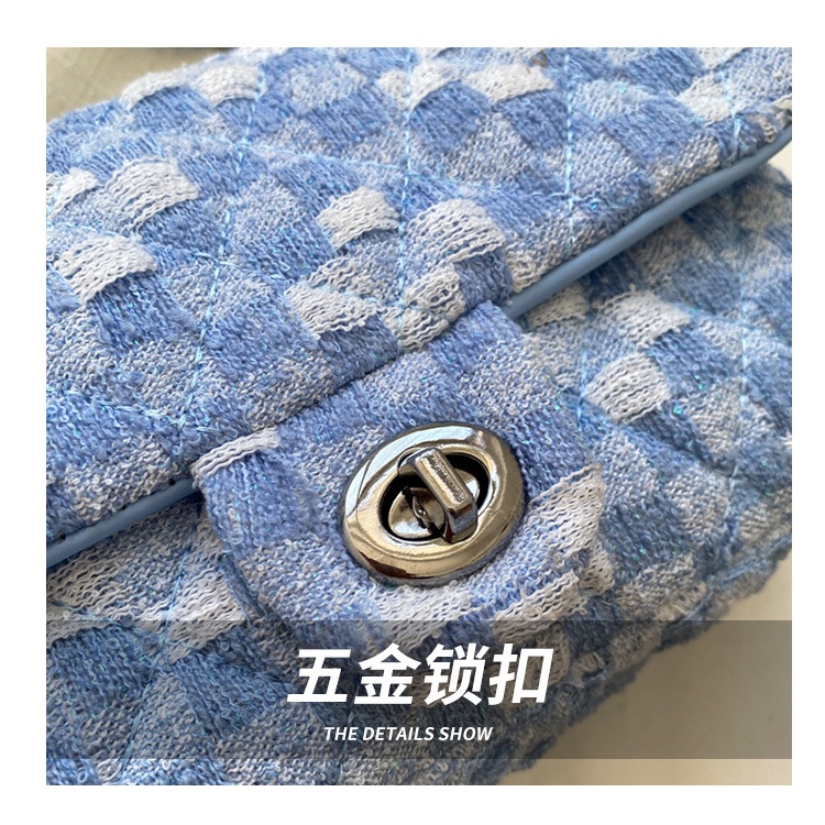 Túi đeo chéo JASMIN NOIR bằng vải lanh phối dây xích thời trang dành cho nữ