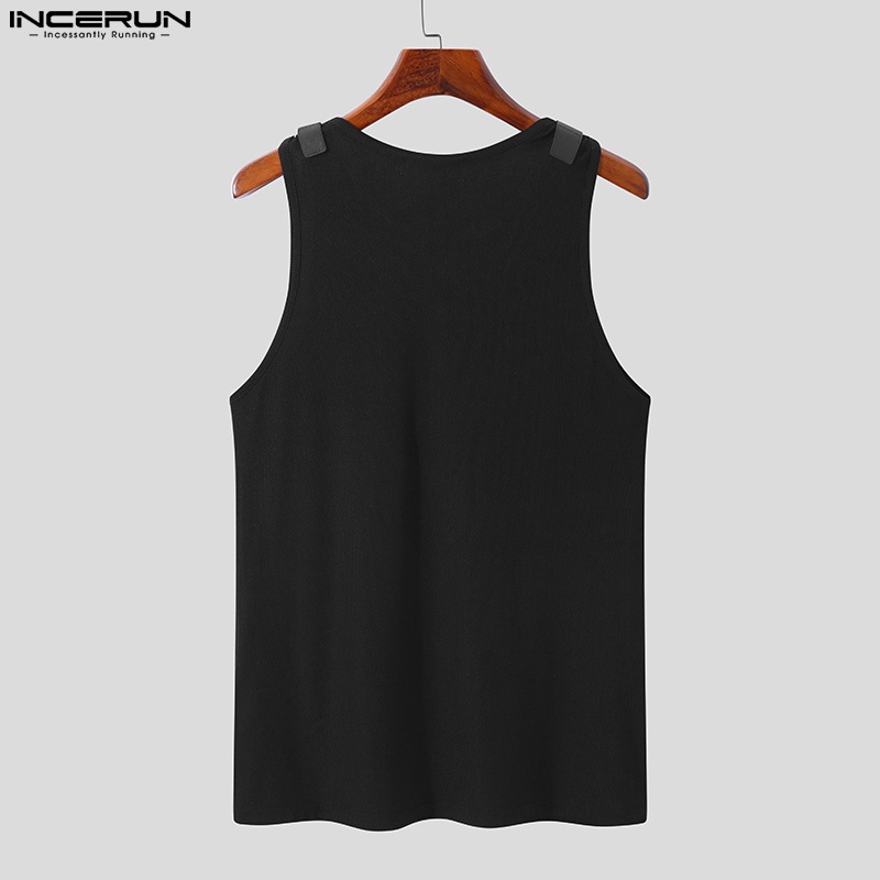 Áo sát nách INCERUN cổ tròn thời trang cho nam