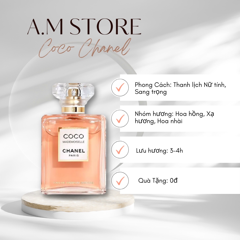 Nước hoa nữ coco dung tích 100ml - Dầu thơm nữ tính quyến rũ lưu hương lâu với hương thơm ngọt ngào - Shin Shop