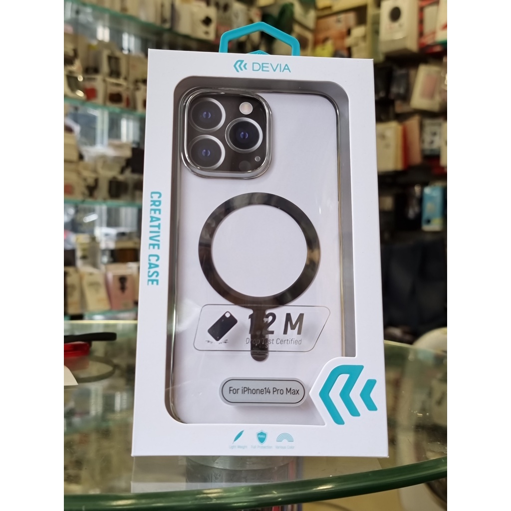 Ốp lưng Devia Glimmer viền màu hỗ trợ sạc Magsafe cho iPhone 14, 14 Max, 14 Pro, 14 Pro Max trong cứng mỏng nhẹ