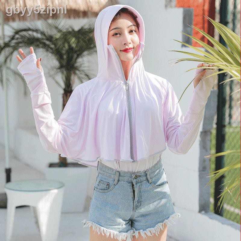 Quần áo chống nắng2020 new ice silk quần áo chống nắng nữ mùa hè thoáng khí tia UV đi xe đạp lưới người nổi tiếng