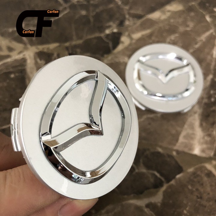 Logo Wheel Cover, Bánh xe Lazang Mazda Đường kính 57mm Mad57: Đen và Bạc 1