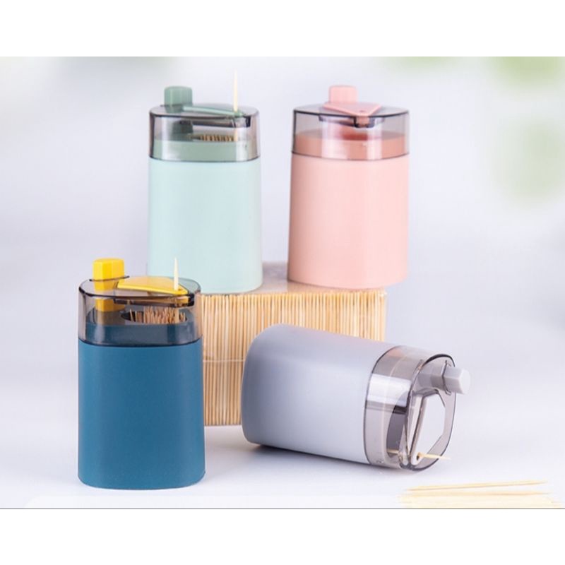 Ống, Lọ Đựng Tăm Xỉa Răng - Lọ Hình Vuông Decor - Ấn Tự Động