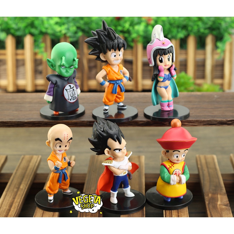 Mô hình Dragon Ball - Goku Gohan Goten Vegeta Trunks Bulma Piccolo Krillin Pan Upa Chichi - Bán lẻ - Cao 10~12cm