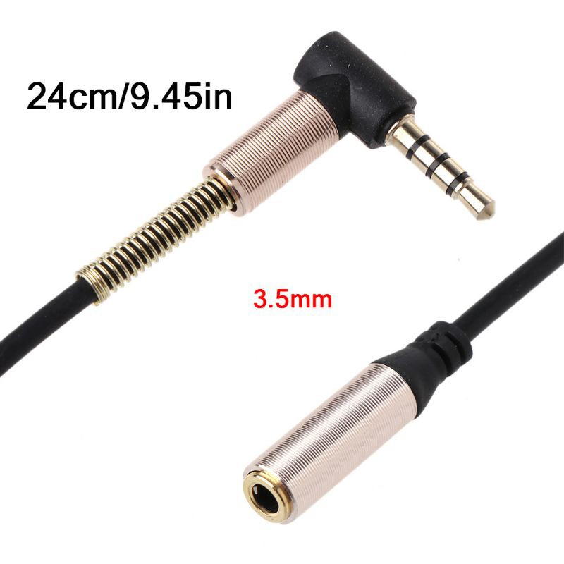 Dây Cáp Âm Thanh Nối Dài Tai Nghe 90 Độ 4 Cực 3.5mm Cho Điện Thoại Samsung Ios Máy Tính Bảng Laptop