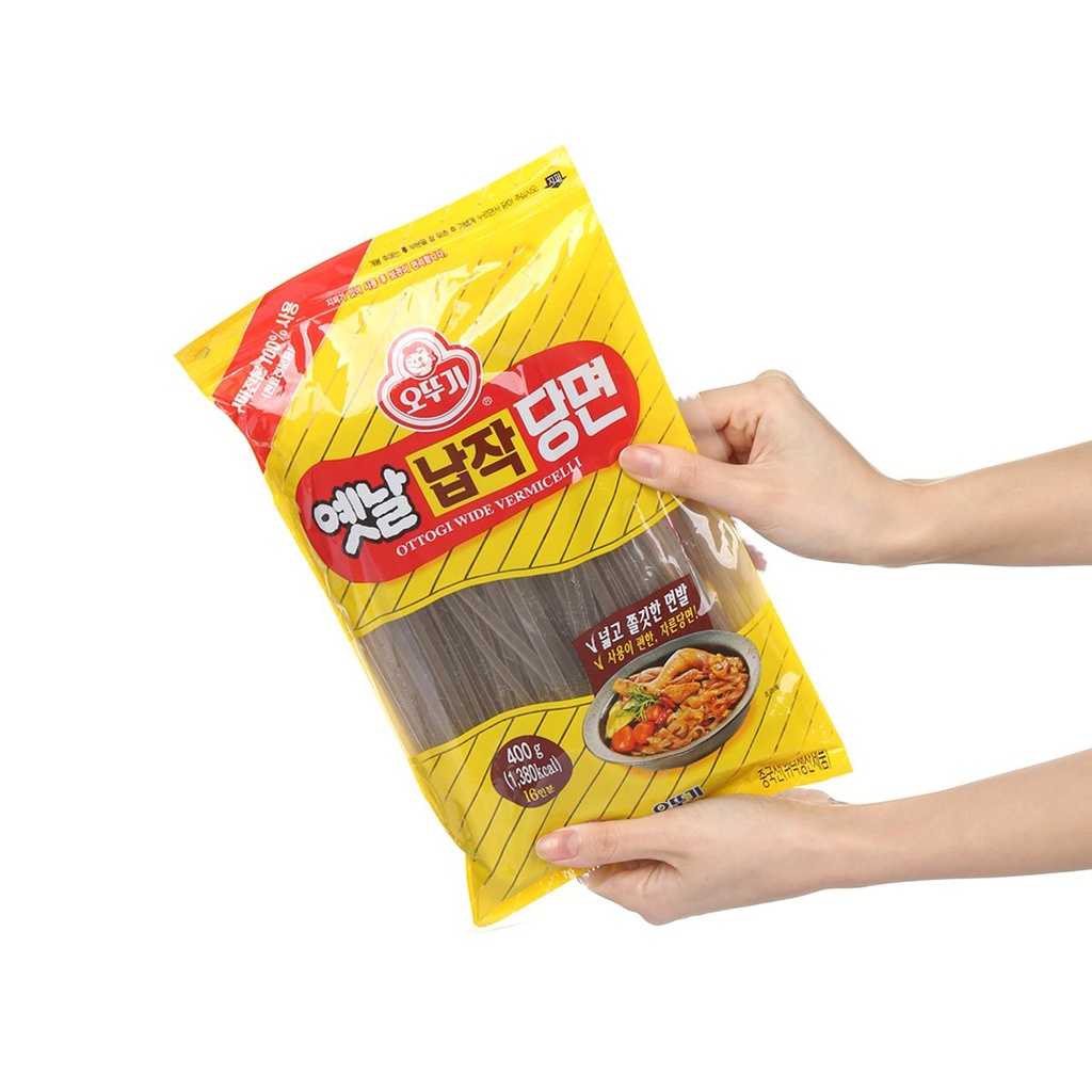 Miến dẹt khoai lang Ottogi Hàn Quốc - Gói 400g - 오뚜기 납작 당면 - Bún miến nội địa Hàn Quốc