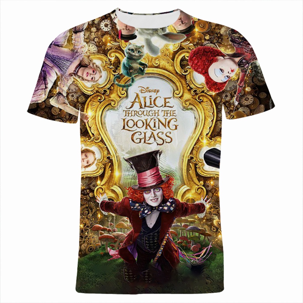 Áo Thun Tay Ngắn in Hình Alice in Wonderland 2023 Thời Trang Mùa Hè 2023