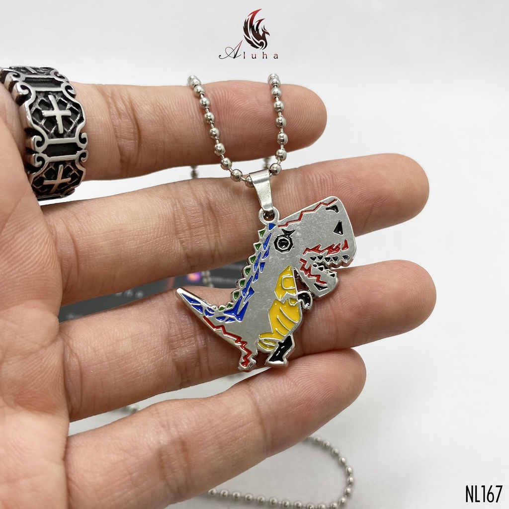 Dây chuyền hợp kim mạ Khủng long sắc màu hot trend phong cách HIPHOP - NL167 - Aluha