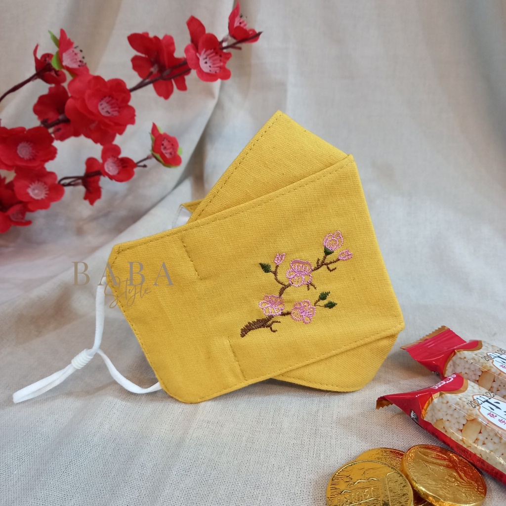 Combo 3 Khẩu Trang Họa Tiết Vải Linen 3D 3 Lớp Dễ Thương Mịn Mát Kháng Khuẩn Thời Trang Có Tặng Kèm Dây Đeo Tai Giả