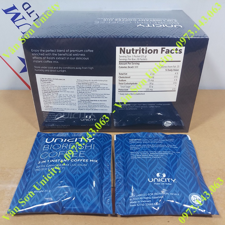 Cà Phê Linh Chi hộp 420g (20 gói nhỏ * 21g)