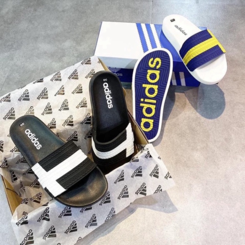 Dép 𝐀𝐃𝐈𝐃𝐀𝐒 Họa Tiết Chữ Thập , Dép Quai Ngang Nam Nữ Thơi Trang Đế Cao Su Đúc Chống Nước