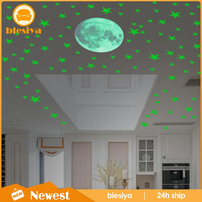 [Blesiya] 435 Miếng Dán Tường Hình Ngôi Sao Dạ Quang