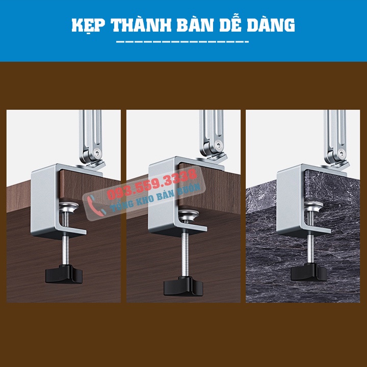 #P67 / Tay Arm nâng, tay nâng máy tính bảng ErgoTek E67  kẹp bàn - kiêm giá đỡ kẹp Tablet - Hợp Kim Nhôm - Xoay 360 Độ