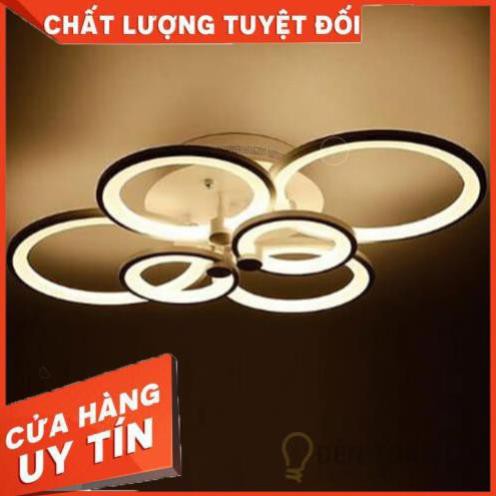 Đèn Ốp Trần: Mẫu đèn led áp trần 6 vòng tròn đan xen cho biệt thự