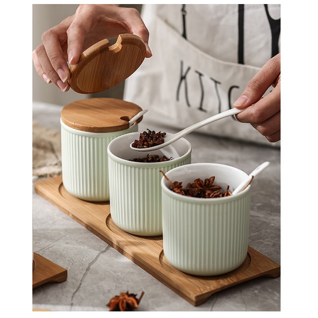 Bộ hũ đựng gia vị phong cách cổ điển Yajiao Home