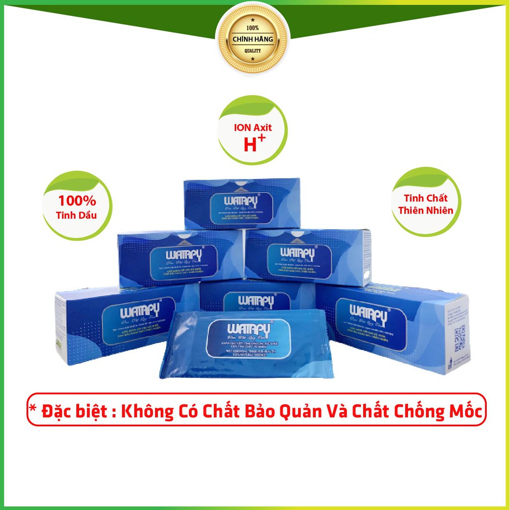 Khăn Ướt Sức Khỏe WATAPY 100% Tinh Dầu Thiên Nhiên Giúp Tỉnh Táo, Sáng Da Thích Hợp Cho Tài Xế, Văn Phòng Và Người Say