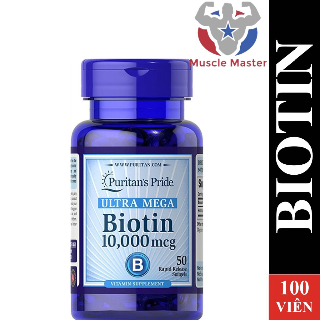 Viên Uống Đẹp Tóc Puritan's Pride Biotin 10000mcg 100 Viên