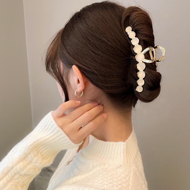 Kẹp tóc kim loại đính ngọc trai giả sang trọng thời trang