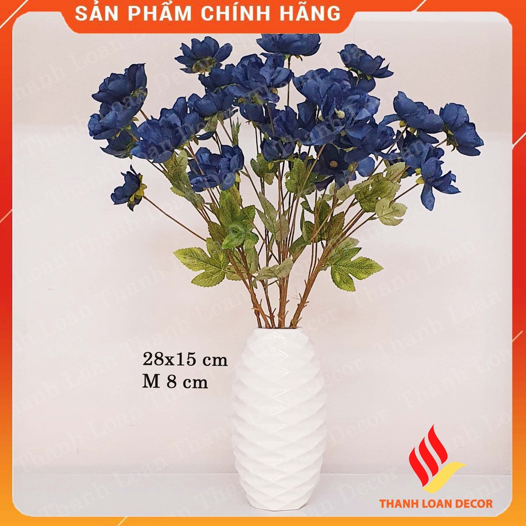 Lọ hoa gốm Bát Tràng cỡ trung - Bình hoa decor sứ sương trang trí đẹp - Nhiều mẫu - Màu trắng