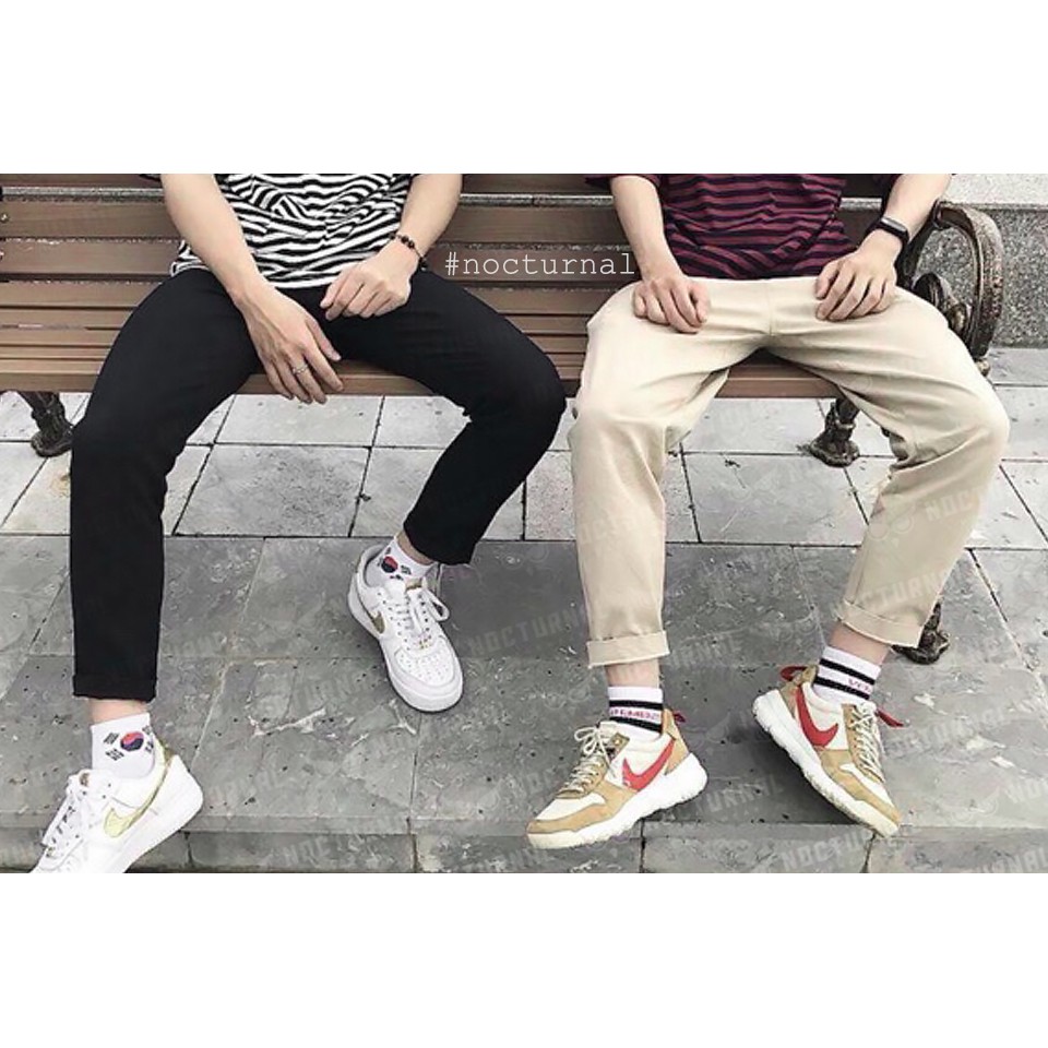 Quần Baggy Kaki Basic Unisex Nocturnal (3 màu: Đen, Xám, Kem) | BigBuy360 - bigbuy360.vn