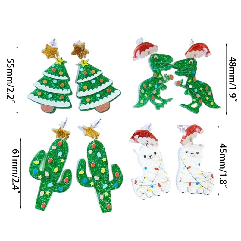 Bông Tai Hình Khủng Long / Cây Xương Rồng Phong Cách Giáng Sinh