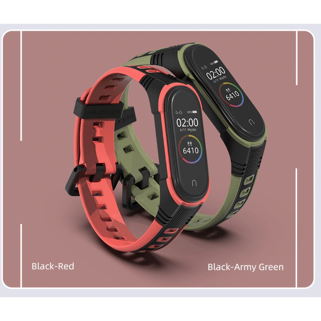 Dây đeo Mijobs thể thao phong cách cho Mi band 6/ Mi band 5 / Mi band 4 / Mi band 3 - Chính hãng Mijobs