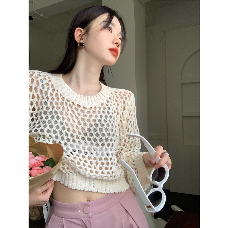 Áo Len Lưới LSEOUL A2478 Chất Mềm Mại Thoáng Mát Nữ Tính