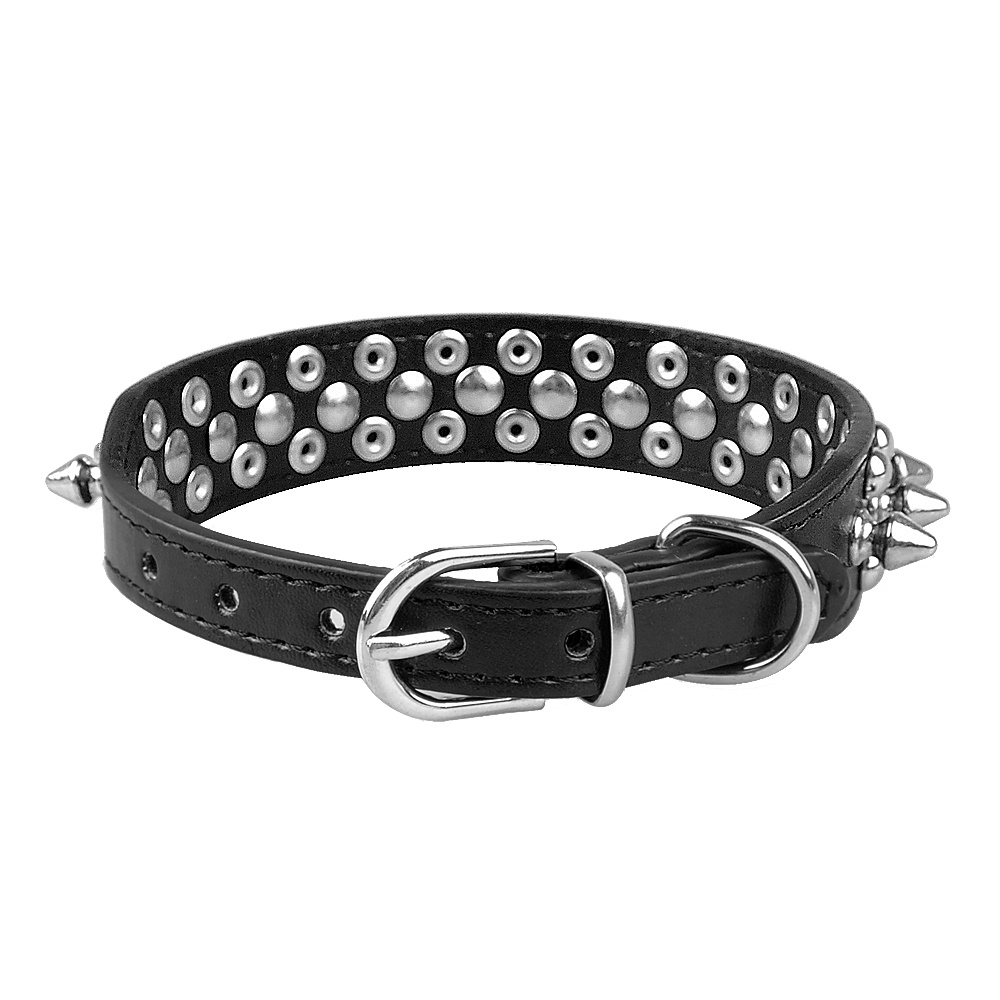 Vòng Cổ Da Có Hàng Gai Cho Thú Cưng Chó Chihuahua Cỡ Nhỏ Và Vừa