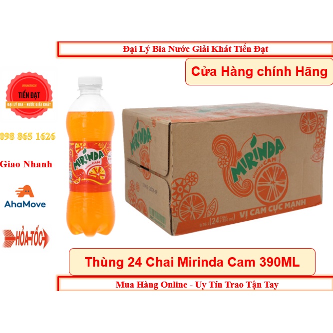 Lốc 6 Chai Nước Ngọt Mirinda Vị Cam 390ml