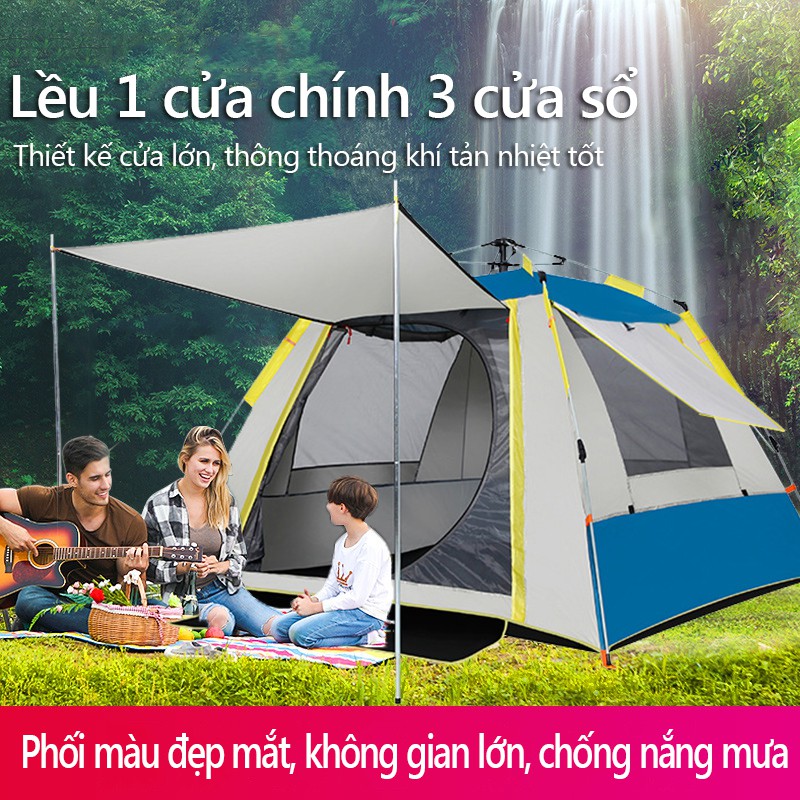 FU79GR  Lều cắm trại cỡ lớn 3-4 người picnic tự động, 1 cửa chính 3 cửa sổ, chống nắng mưa hiệu quả superbank908 | BigBuy360 - bigbuy360.vn
