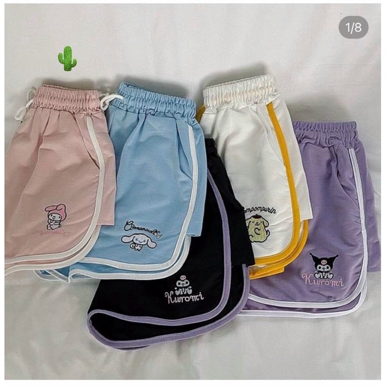 Quần đùi thun phối in chữ Hane