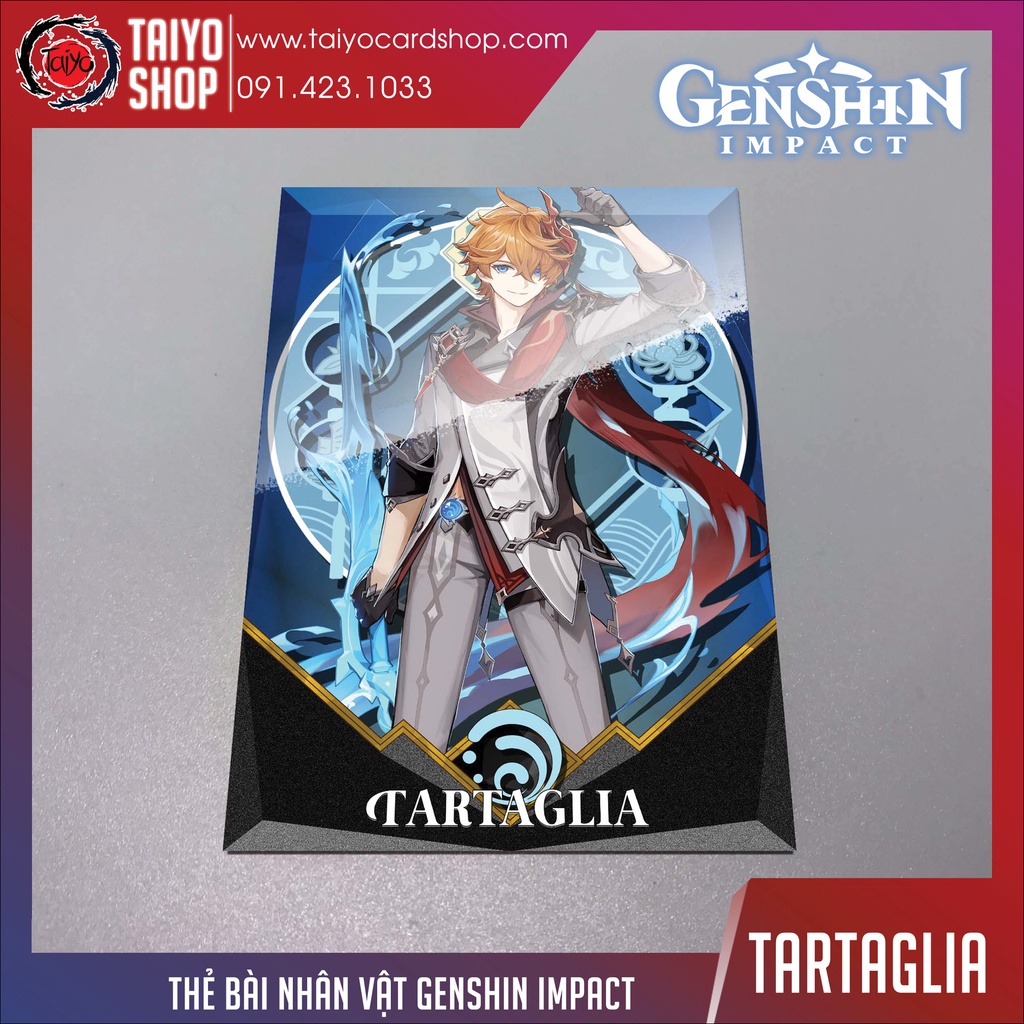 Thẻ bài sưu tầm card custom bánh xốp Genshin Impact Tartagalia Childe