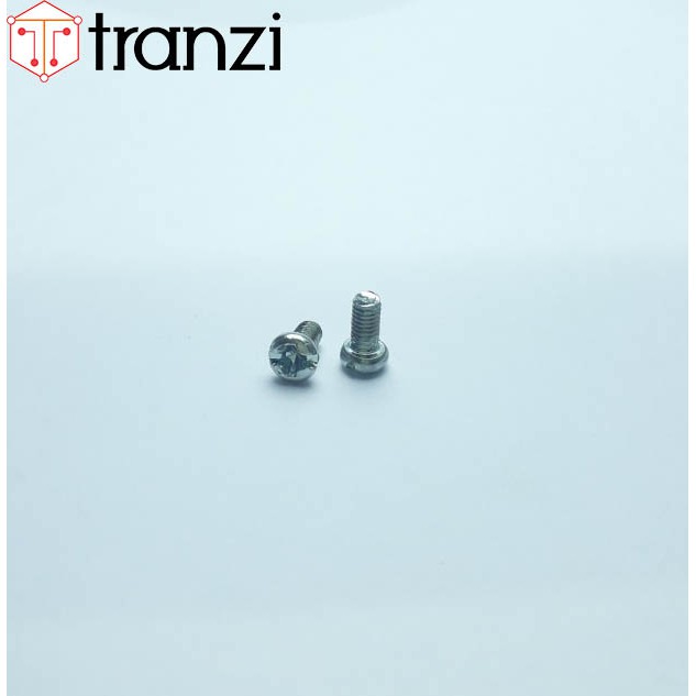 Vít bake đầu cầu thân bu lông kẽm trắng M3x6 - túi 50 cái