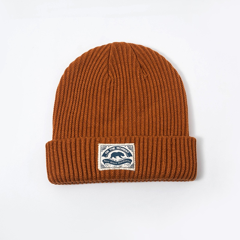 Mũ len dệt kim giữ ấm tai phong cách Nhật Hàn thời trang thu đông cho nam và nữ