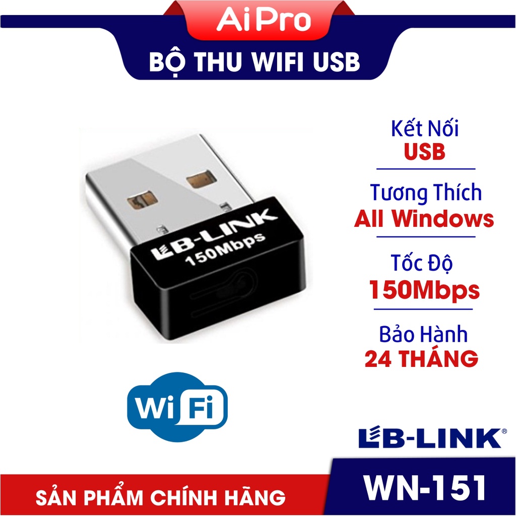 Bộ thu sóng wifi LB-LINK BL-WN151 - Siêu nhỏ gọn - Tốc độ 150Mbs thumbnail