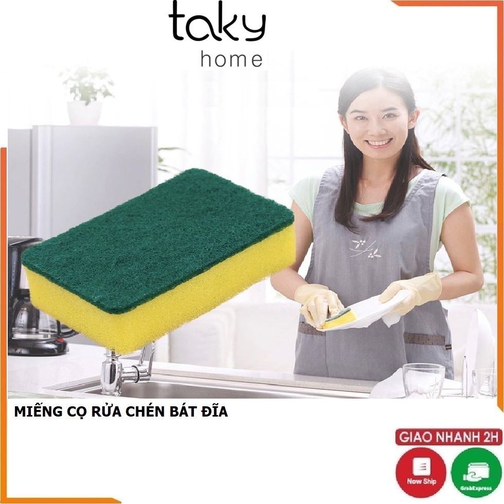 Miếng Cọ Rửa Bát, Chén - Cọ Rửa Đa Năng: Xoong Nồi Chảo Sáng Bóng, Sạch Sẽ, Tiện Dụng Nhà Bếp - TakyHome 5150