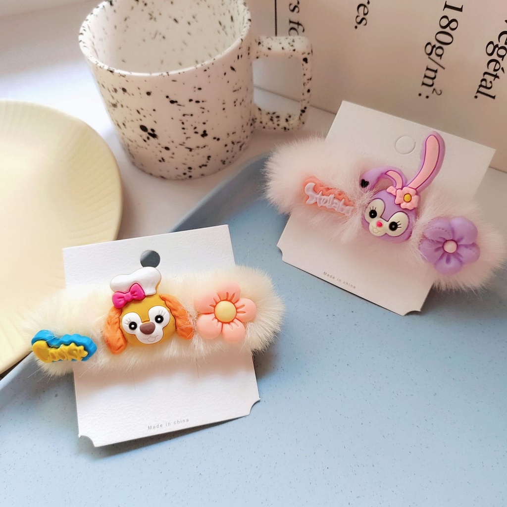 Dây buộc tóc vải bông họa tiết hoạt hình phong cách Hàn Quốc thời trang thu đông cho nữ 2021