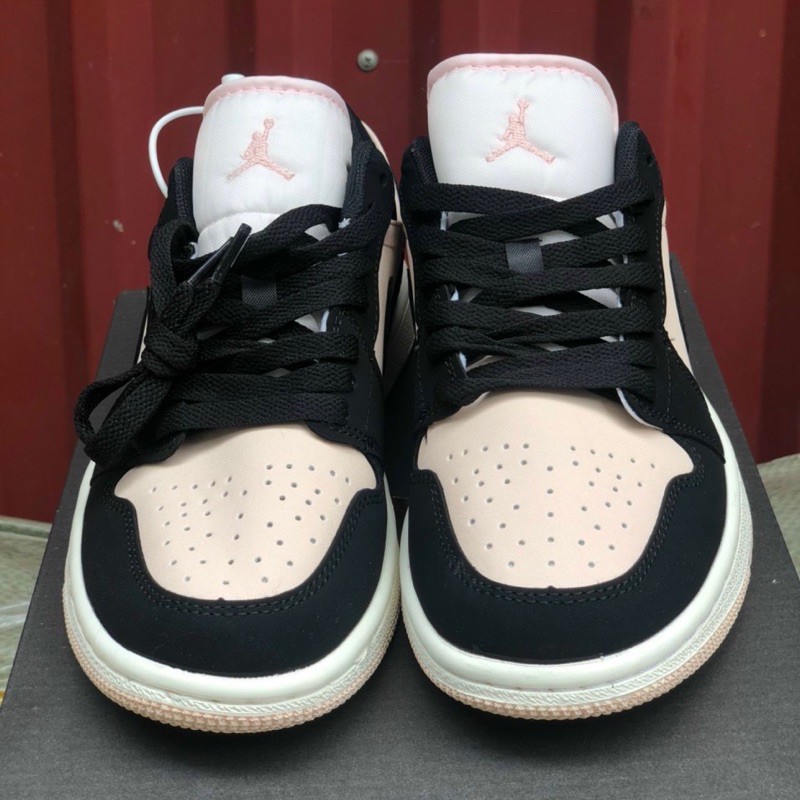 Giày sneaker jordan1 low hàng cao cấp hồng đen full box bill