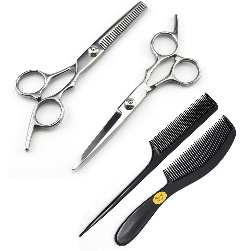 Kéo cắt và tỉa tóc 6 inch Cao cấp  + combo 2 lược