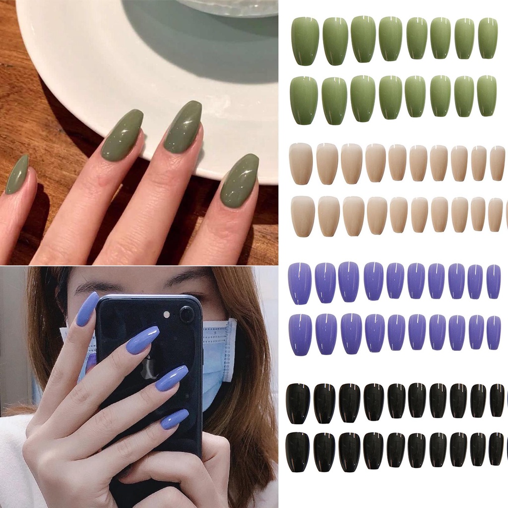 Bộ 24 Móng Tay Giả Múa Ba Lê Che Phủ Toàn Diện Tháo Rời Được Tiện Lợi