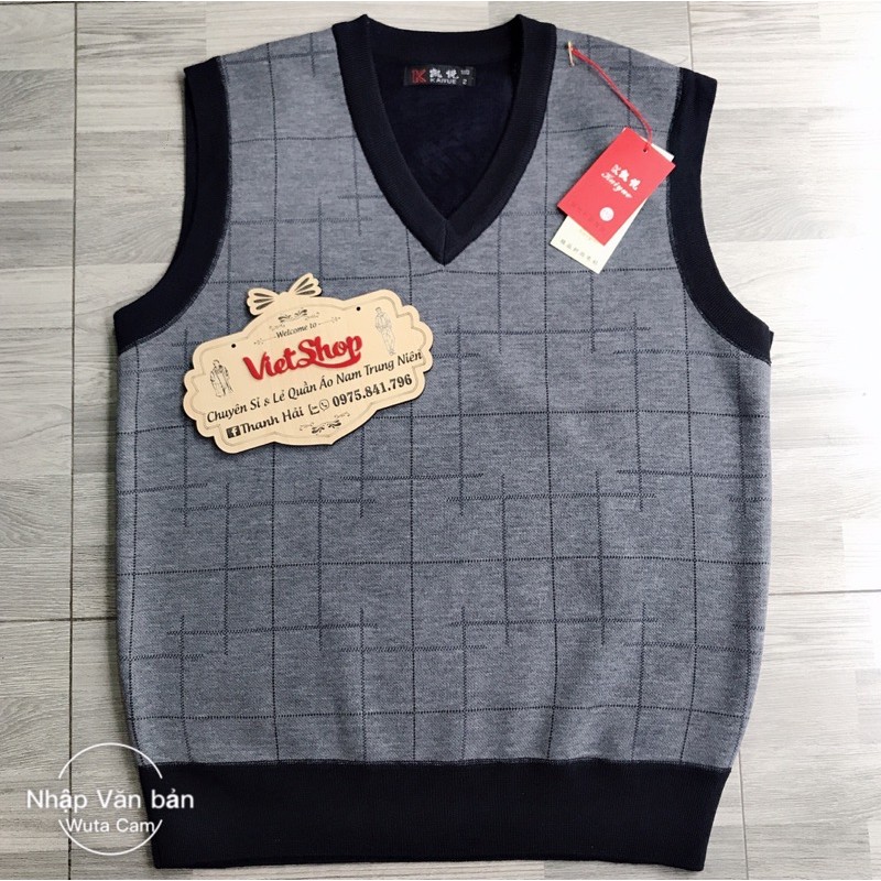 Áo gile len nam trung niên lót lông hàng quảng châu chất đẹp | BigBuy360 - bigbuy360.vn