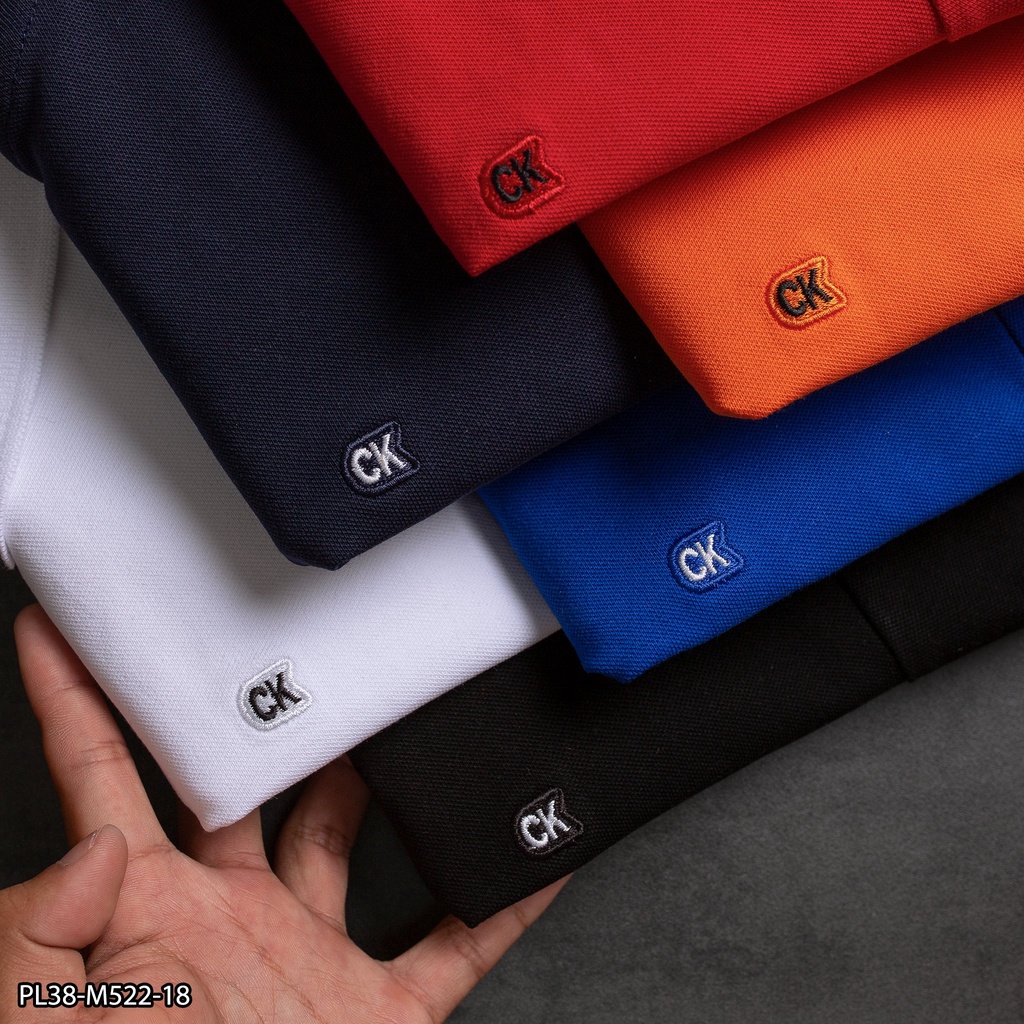 Áo thun Polo Nam CK thêu logo nhỏ ngực áo  - PL38- VNXK- 6 MÀU
