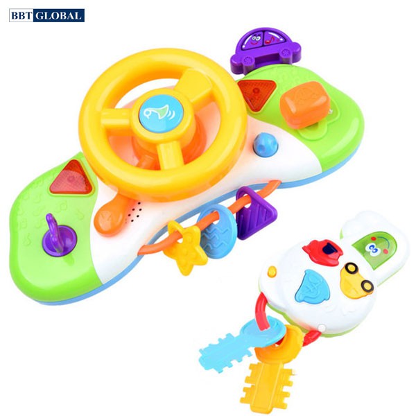 Đồ chơi vô lăng có đèn và nhạc cho bé BBT Global 999-120B