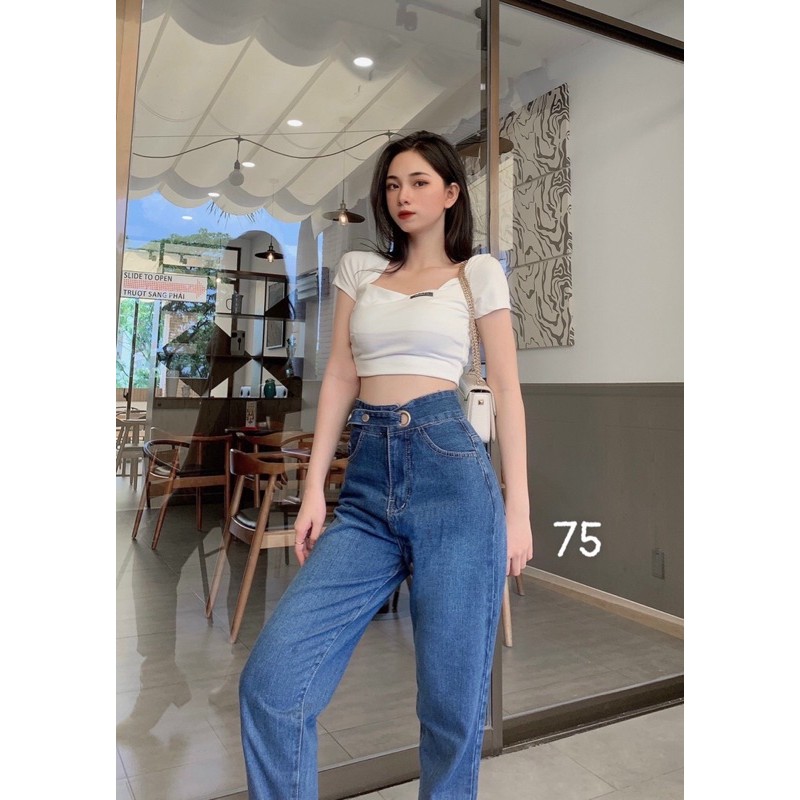 QUẦN JEAN BAGGY CẠP CAO PHỐI ĐAI KIỂU SIÊU HOT [ CLIP THẬT] [FREESHIP] hàng loại 1, VẢI DÀY | BigBuy360 - bigbuy360.vn
