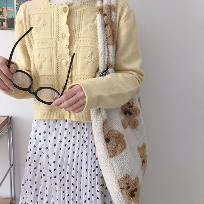 Túi Tote Đeo Vai Hình Gấu Bông Dễ Thương