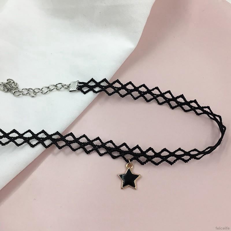 Dây chuyền ren hình với mặt dây hình ngôi sao 5 cánh xinh xắn