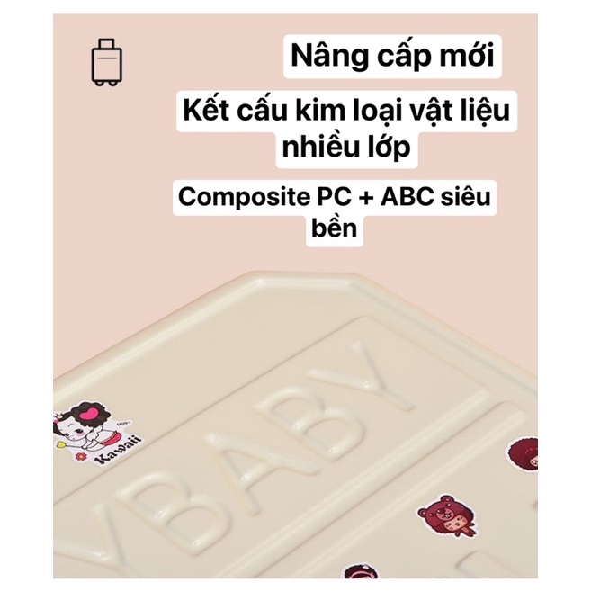Vali bộc lộ cá tính thời trang phong cách MYBABY. Nâng cấp gia cố thêm bền bỉ